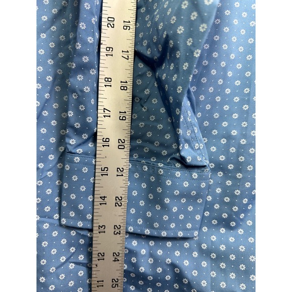 Croft & Barrow Men's Easy Care Classic Fit Blue Floral Dress Shirt 17.5 32/33 - Picture 8 of 14